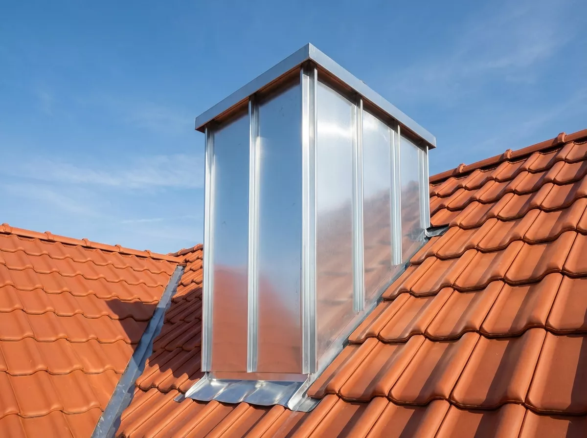 Kamineinfassung aus Zinkblech, Detailansicht